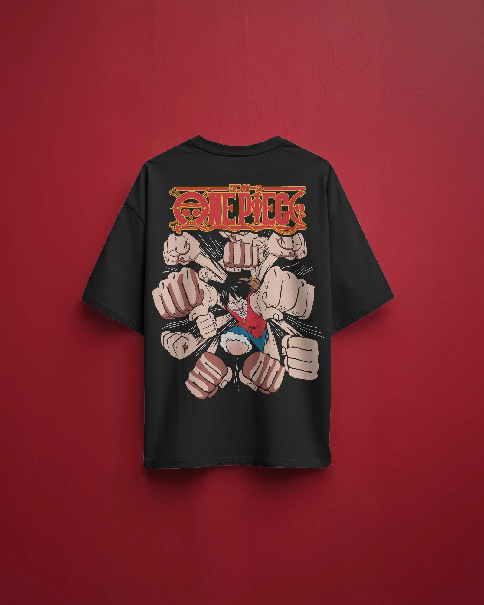 One Piece Punching Luffy Premium Oversized Tshirt