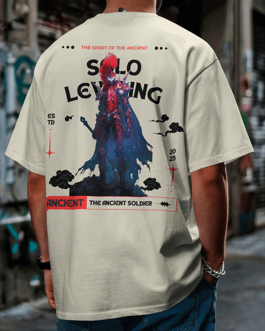 Solo Leveling Igris Oversized Premium Tshirt Off-White