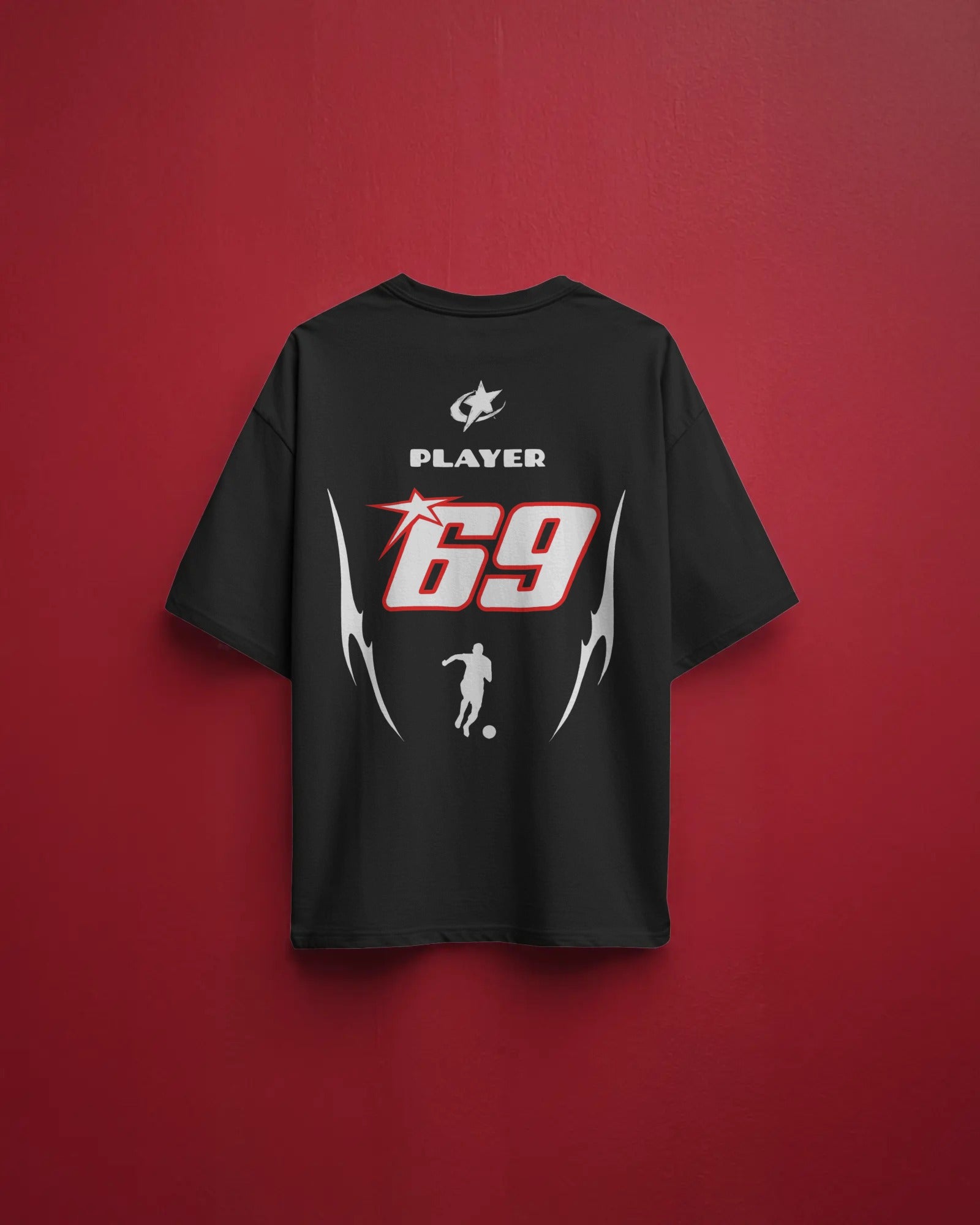 Player 69 Oversized T-shirt Black