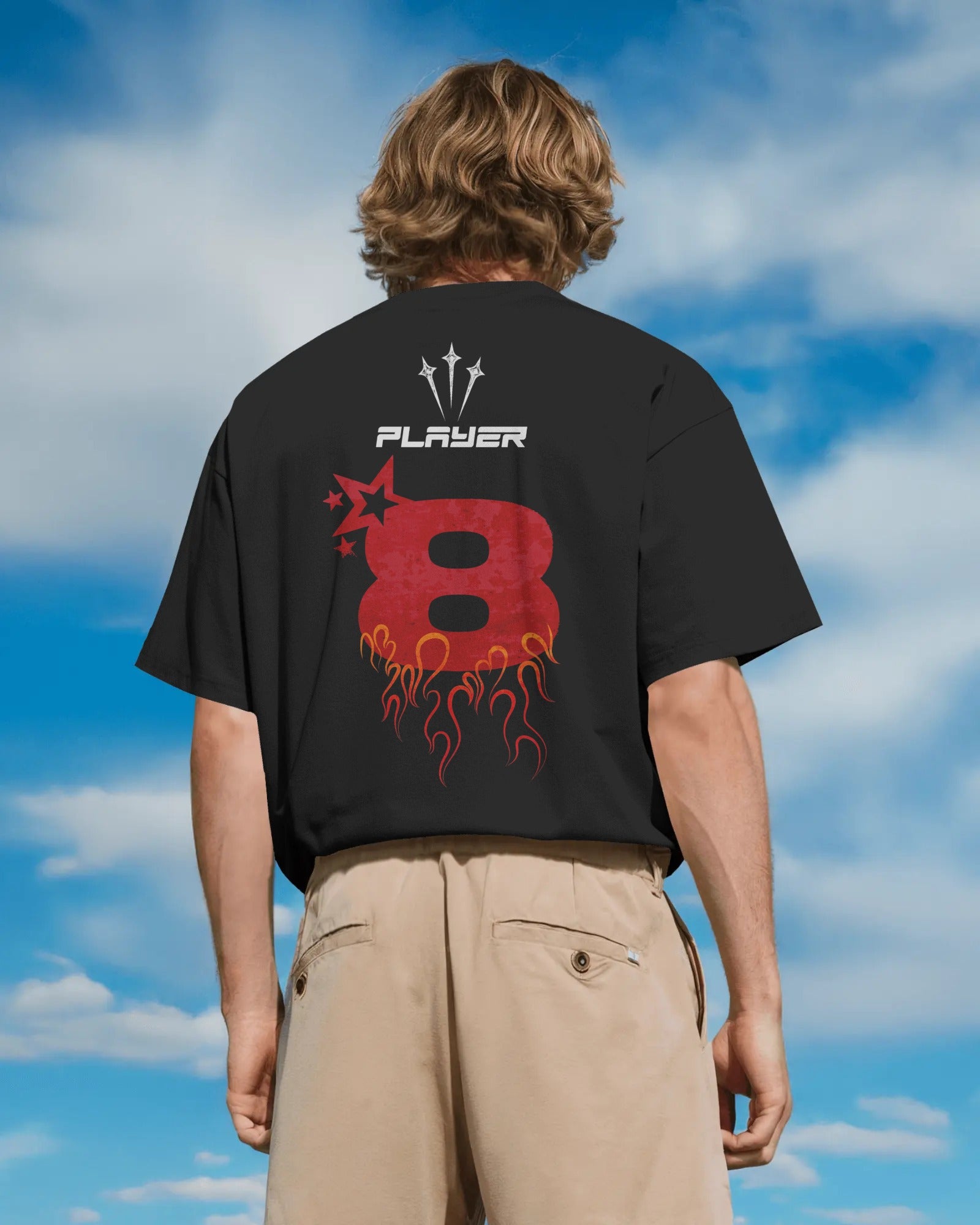 Player 8 Oversized T-shirt Black