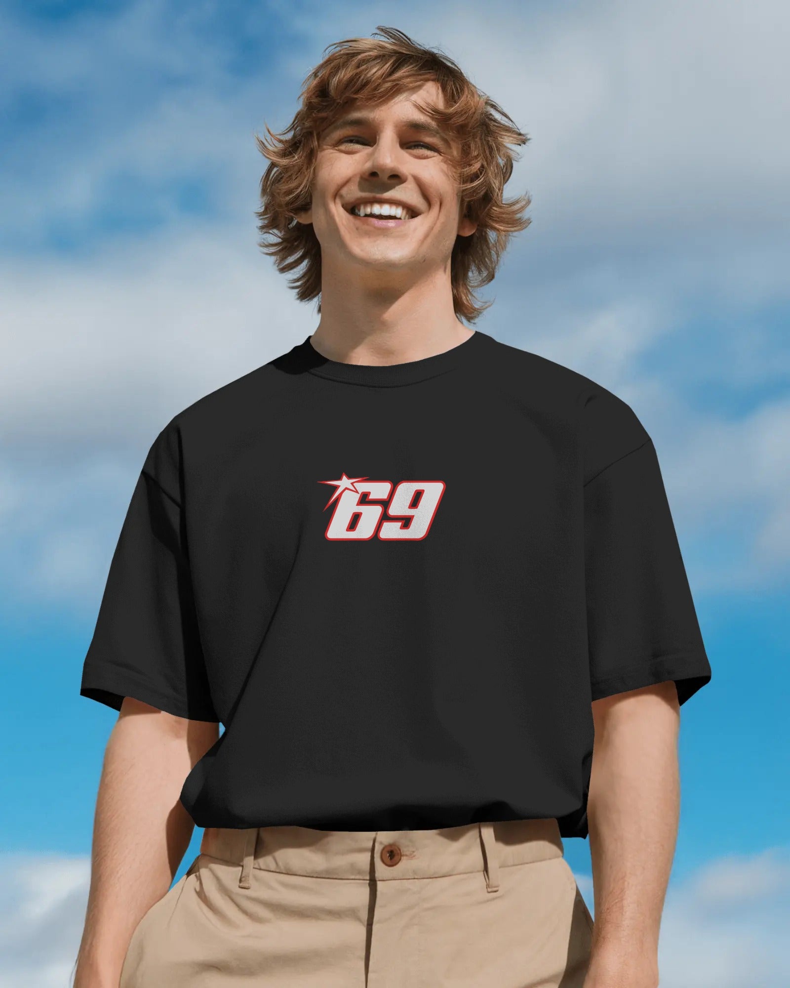 Player 69 Oversized T-shirt Black