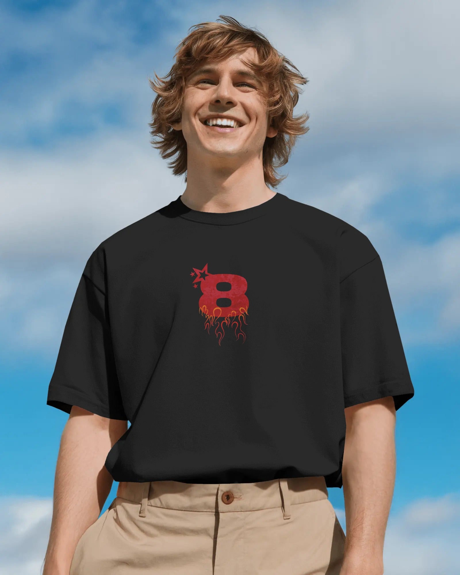 Player 8 Oversized T-shirt Black