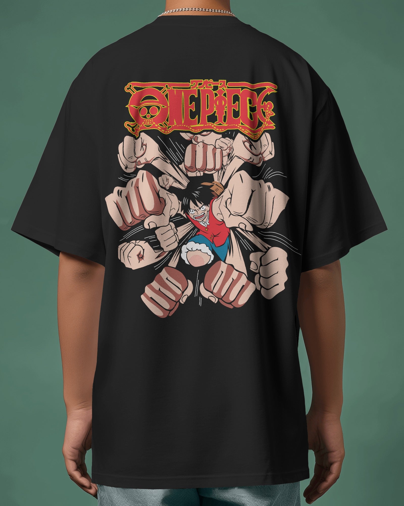 One Piece Punching Luffy Premium Oversized Tshirt