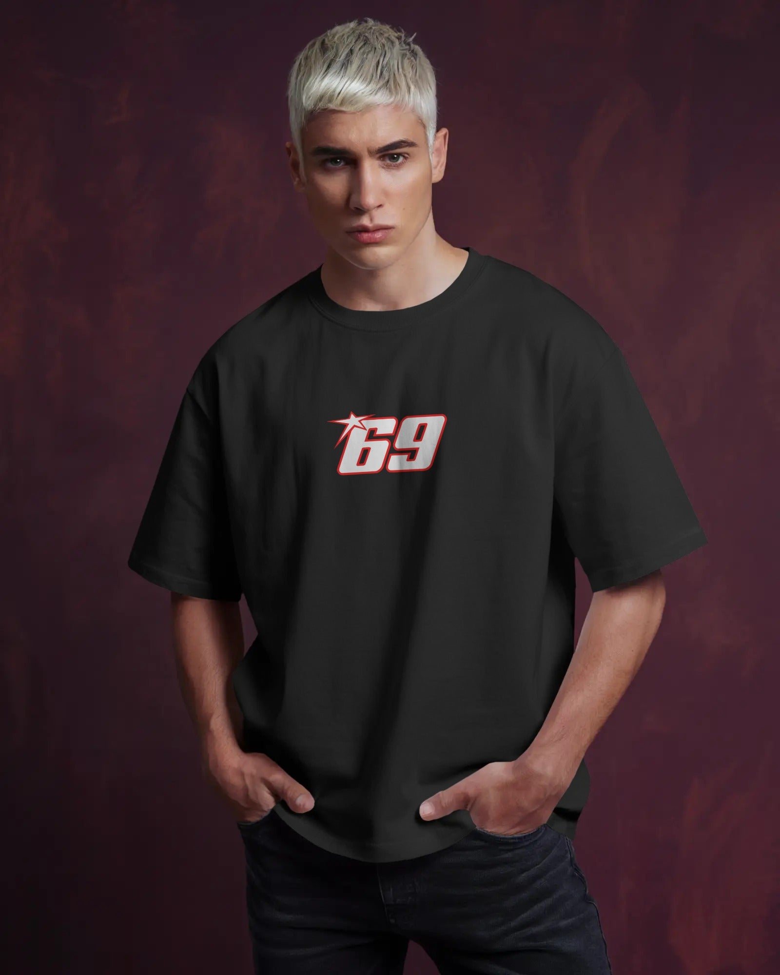 Player 69 Oversized T-shirt Black