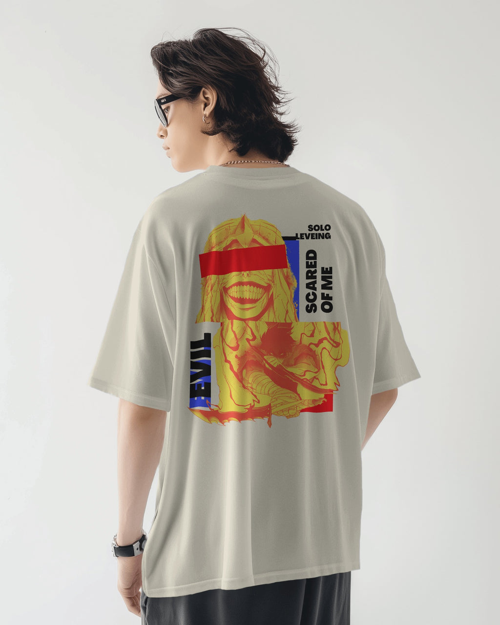 Solo Leveling Stone God Premium Oversized Tshirt Off-White