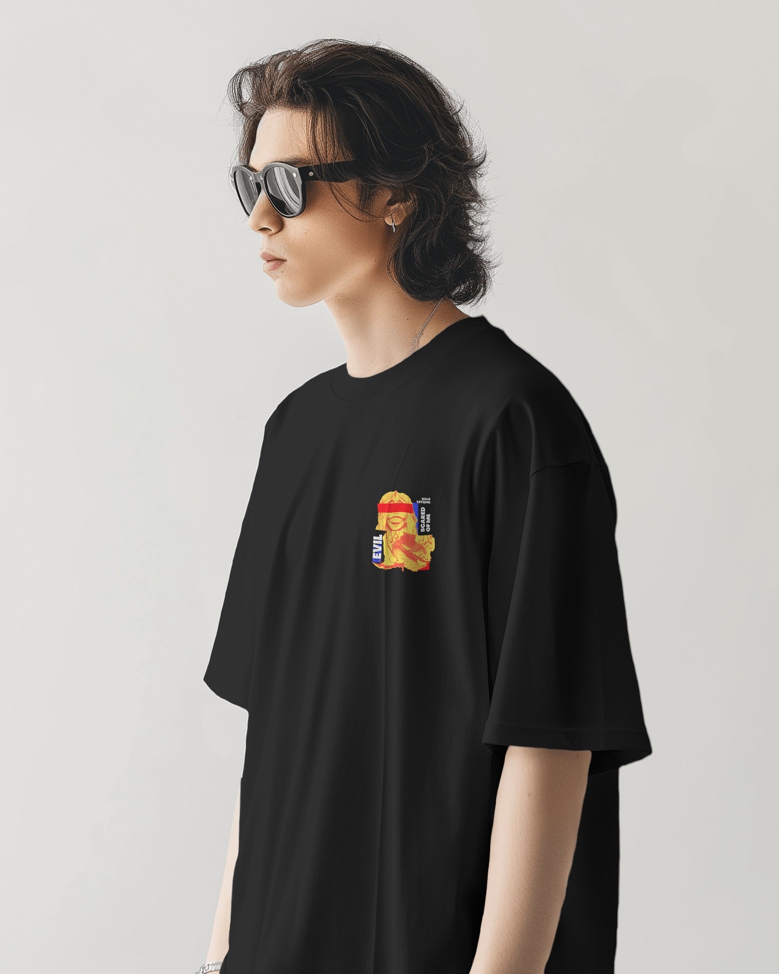Solo Leveling Stone God Premium Oversized Tshirt Black