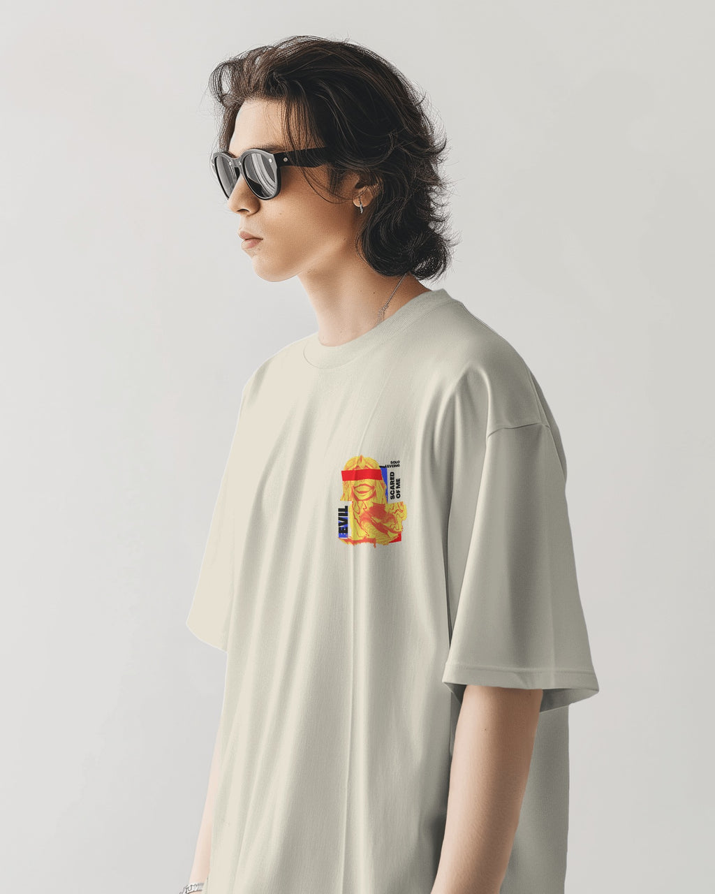 Solo Leveling Stone God Premium Oversized Tshirt Off-White